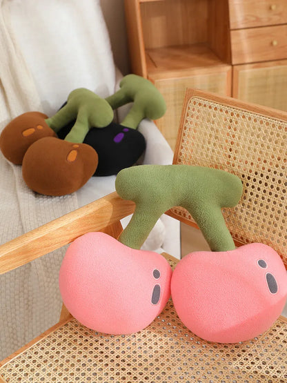 45cm Fruit Cherry Shaped Plush Pillow Soft Cute Pink Cherry Plushies Toy Hug Pillow Lovely Room Sofa Decoration