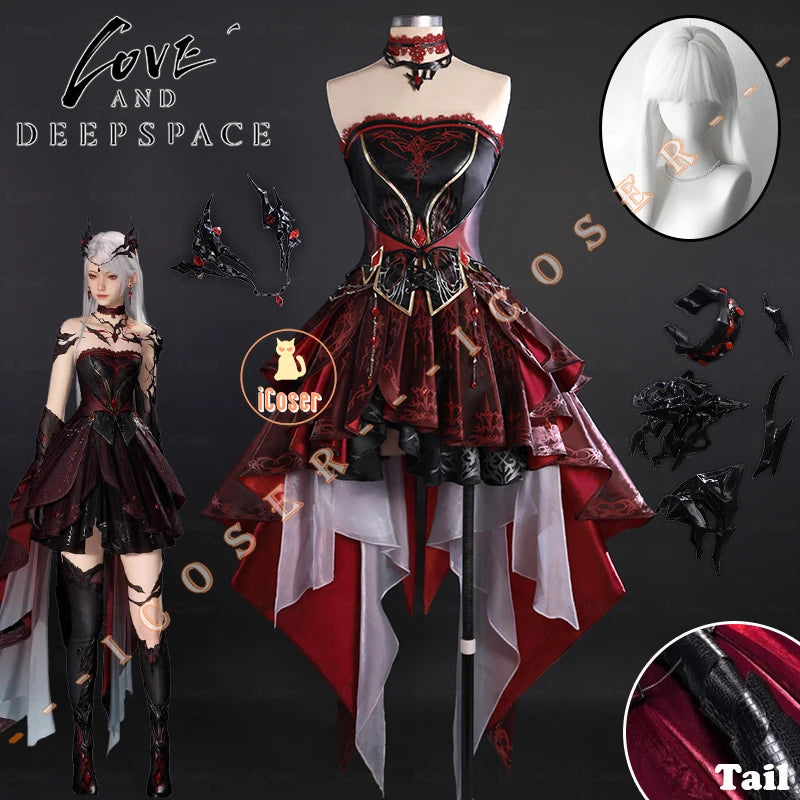 iCoser Love and Deepspace Heroines Cosplay Costume Abysm Sovereign Dress New Combat Outfit Hunter Uniform Halloween Women Girls