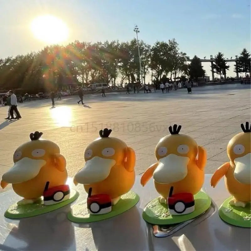 New Pokemon Psyduck Dancing Swing Sounding Model Doll Anime Action Figure Diy Portable Luggage Music Box Toys For Children Gift