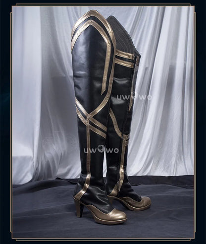 UWOWOW Ahri Shoes Game League of Legends/LOL: Immortalized Legend Ahri Cosplay Shoes Size 35-44 High Tube