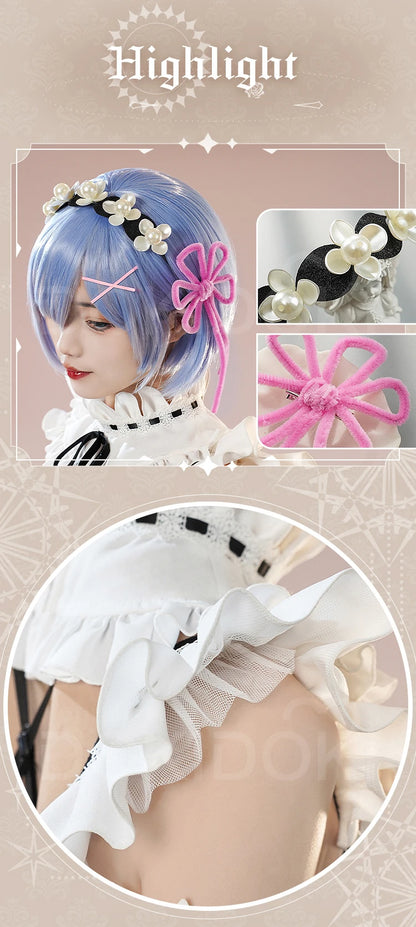 IN STOCK Remm/Ramm Cosplay Costume Anime Cosplay DokiDoki-SR Women Cute Maid Uniform Costume Remm Cosplay