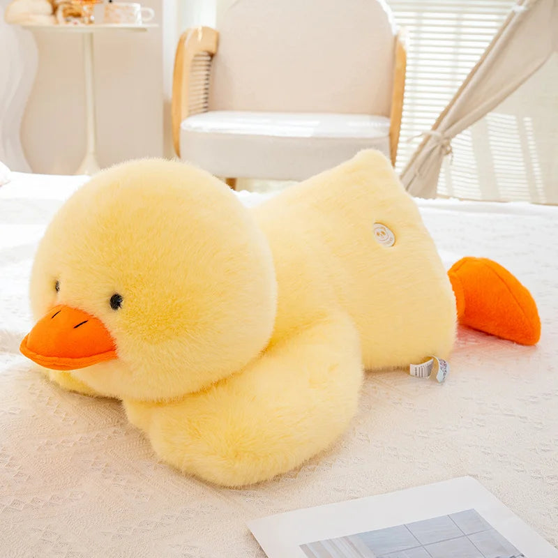 30-60cm Fluffy Large Sleep Pillow Super Soft Duck Plush Toy Cozy Lying Stuffed Animal Yellow Duck Plushies Hug Pillow Cushion