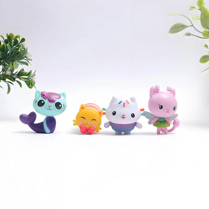 Hot 13pcs Gabby Dollhouse Anime Figure Toy Smiling Car Cat Hug Gaby Girl Dolls Mercat Cartoon Action Figure Xmas Birthday Gifts