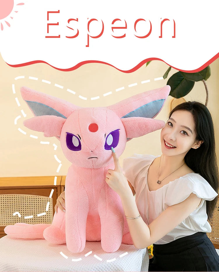 40/70cm Espeon Pokemon Plush Toys Large Anime Doll Pillow Cartoon Giant Pokémon Eifie Plushie Stuffed Gift for Kids Christmas