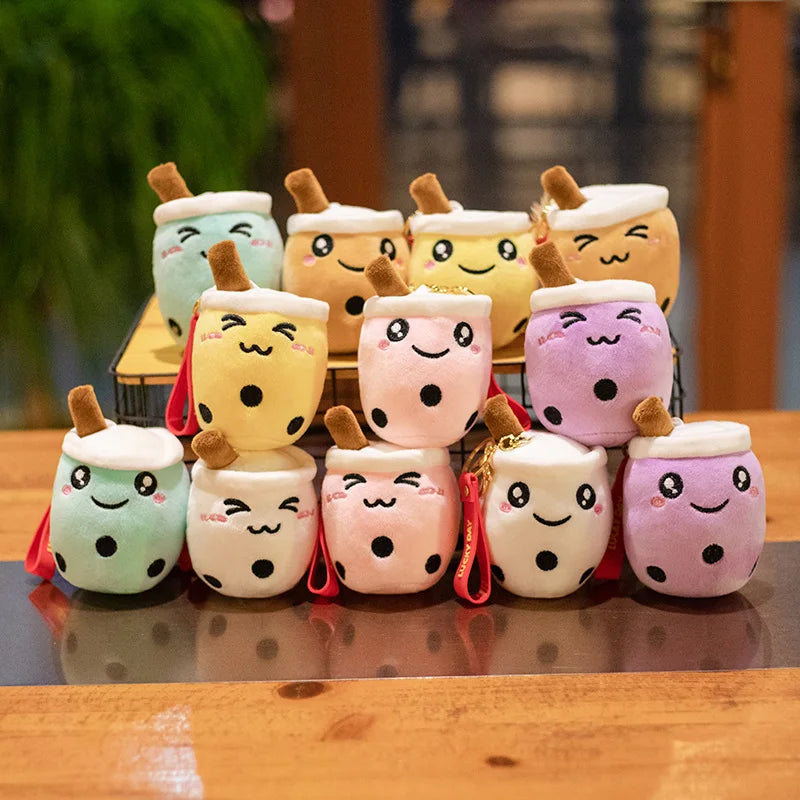 24/50cm Kawaii Family Milk Bubble Tea Cup Plush Toy Cute Animal Peluche Fruits Flavor Drink Shaped Hug Pillow Kids Home Decor