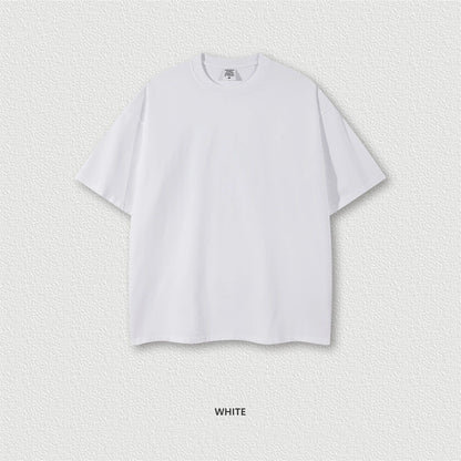 ZODF Trendy Summer 260gsm Cotton Oversized T Shirts For Men Unisex Male Kanye West High Street Solid Tees Brand Tops HY0122