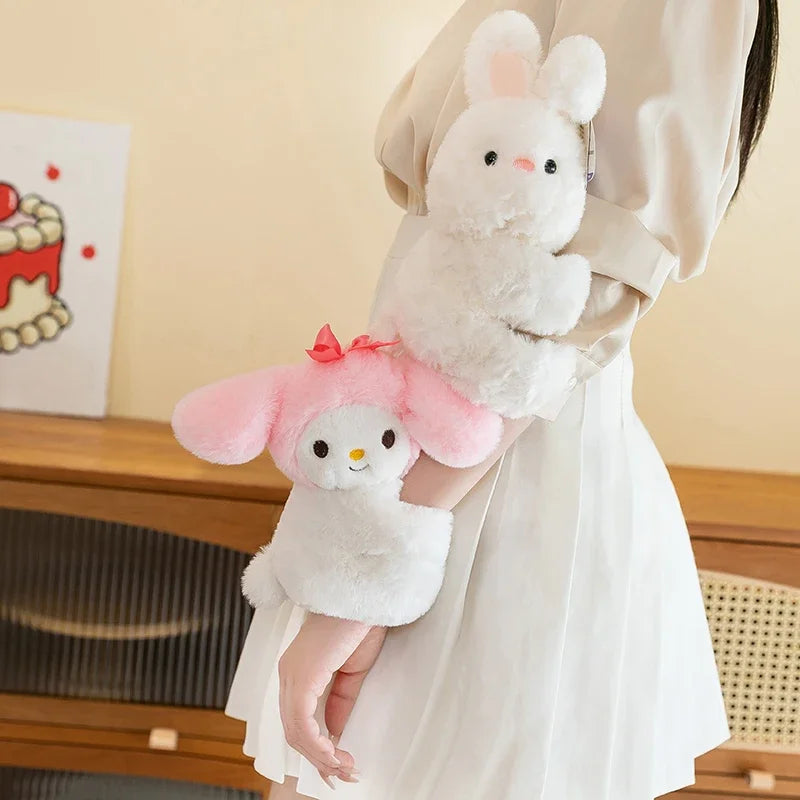 Baby Raccoon Koala Pop Ring Plush Toy Capibala Pat Bracelet Doll Soft Stuffed Animal Cushion Christmas Gifts for Kids and Girls