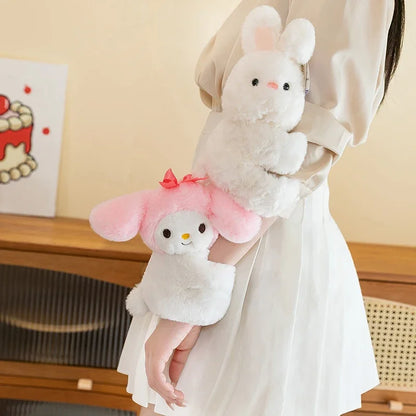 Baby Raccoon Koala Pop Ring Plush Toy Capibala Pat Bracelet Doll Soft Stuffed Animal Cushion Christmas Gifts for Kids and Girls