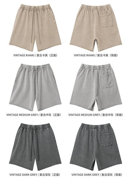 ZODF New 2025 Men Summer Loose Edge Washed Cotton Shorts Unisex Retro High Street Distressed 330gsm Shorts Brand Clothes HY1056