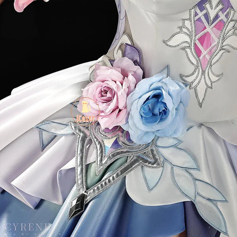 Honkai Star Rail Cyrene Cosplay Costume Wig Dress Headwear New Skin Outfit Elysia Amphoreus Carnival Halloween for Women Girls