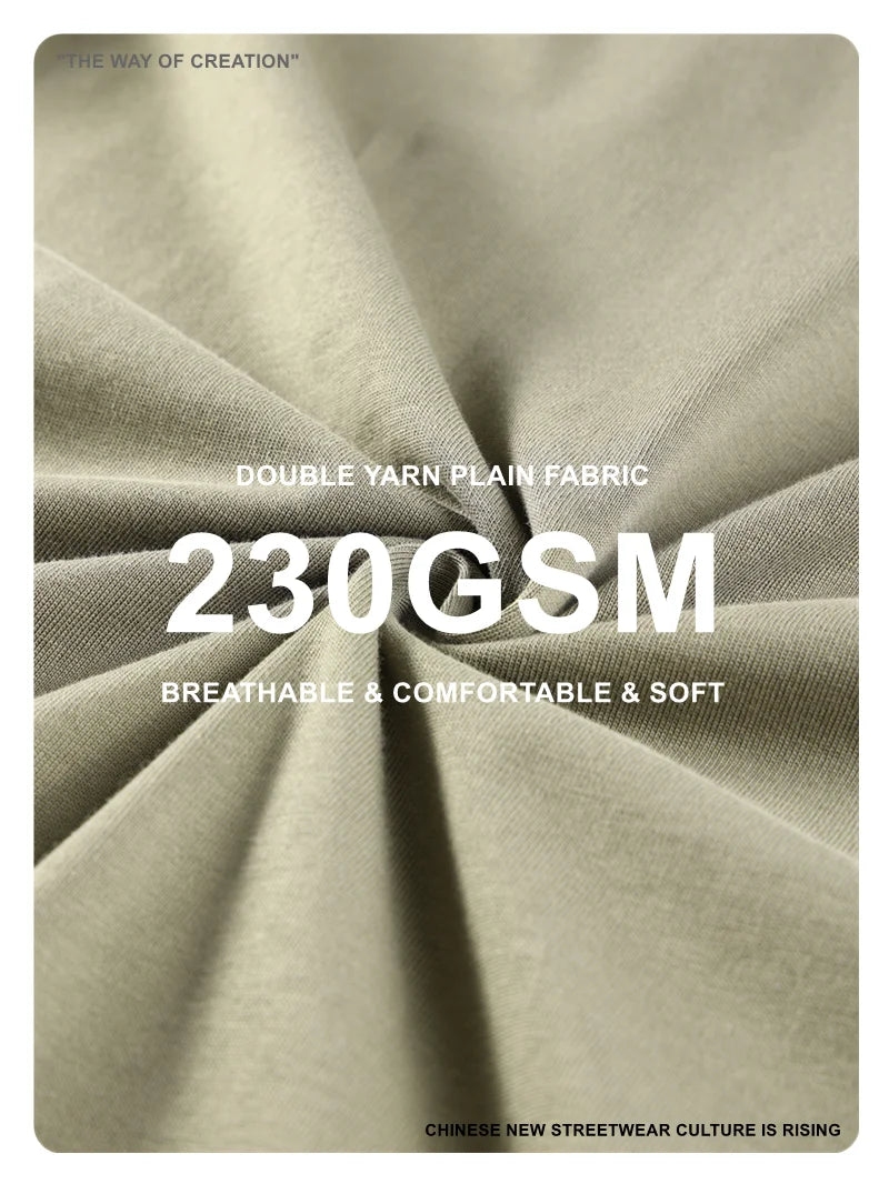 ZODF 2025 Spring Summer Men Solid 100% Cotton T-Shirts Unisex Women Loose 230gsm Noshrink Basic T Shirt Brand Tops HY0151