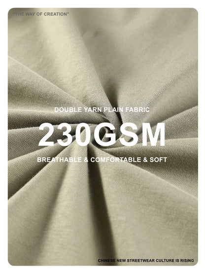 ZODF 2025 Spring Summer Men Solid 100% Cotton T-Shirts Unisex Women Loose 230gsm Noshrink Basic T Shirt Brand Tops HY0151