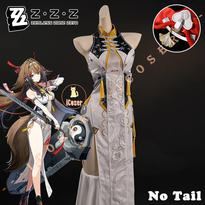 Zenless Zone Zero Ye Shunguang Cosplay Costume Wig Dress Headwear Yunkui Summit Halloween Party for Women Girls Role Play Outfit