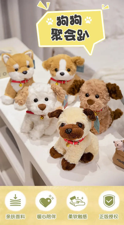 Cute Dog Plush Toy Soft Kawaii Puppy Doll Cartoon Animal Corgi Shiba Inu Pug Dog Stuffed Pillow Children Birthday Christmas Gift