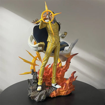 New One Piece Kizaru Borsalino Anime Figure Three Major Generals Of The Navy Borsalino Pvc Luminous Statue Collection Model Gift