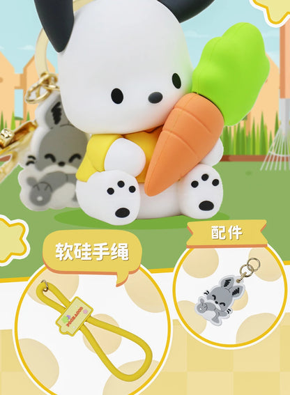 Hot Sanrio Pochacco Toy Mini Anime Action Figure Keyring Pendant Decoration Collection Keychain Model Doll Birthday Gift For Kid
