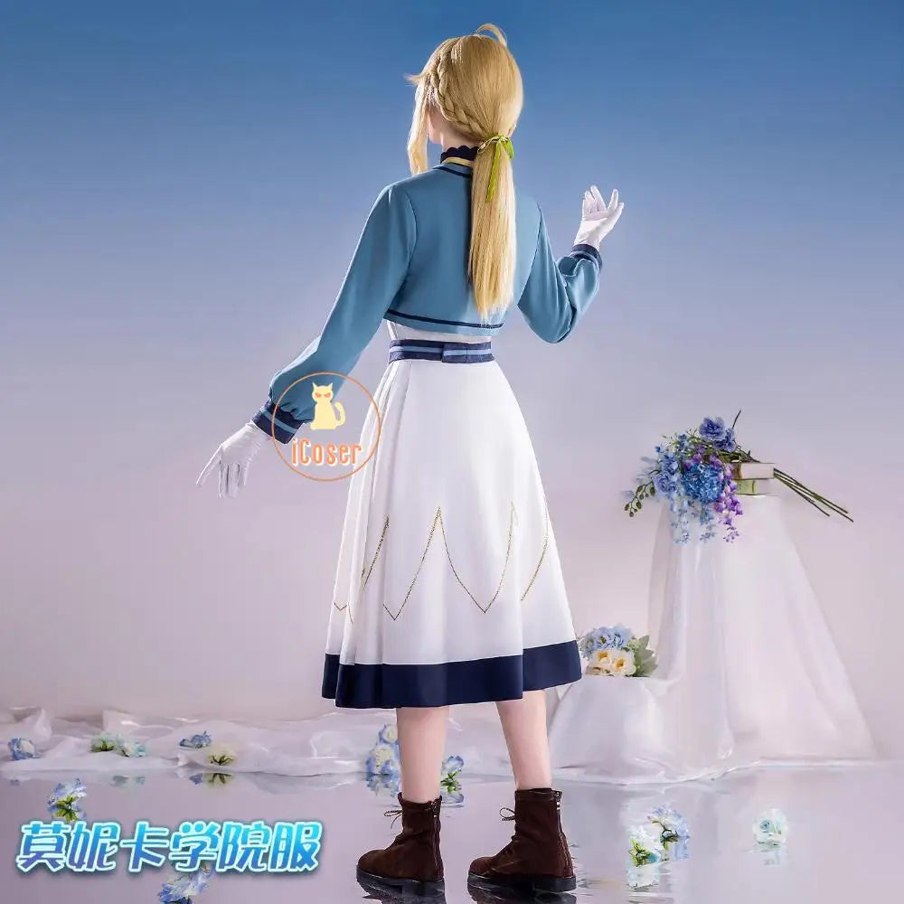 Anime Secrets of The Silent Witch Monica Everett Cosplay Costume Dress College Uniform Headwear Halloween Party for Women Girls
