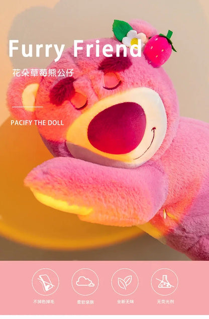 90cm Anime Toy Story Lots-o-Huggin Bear Plush Toy Kawaii Lying Sleeping Lotso Bear Plush Soft Stuffed Doll Pillow Birthday Gift
