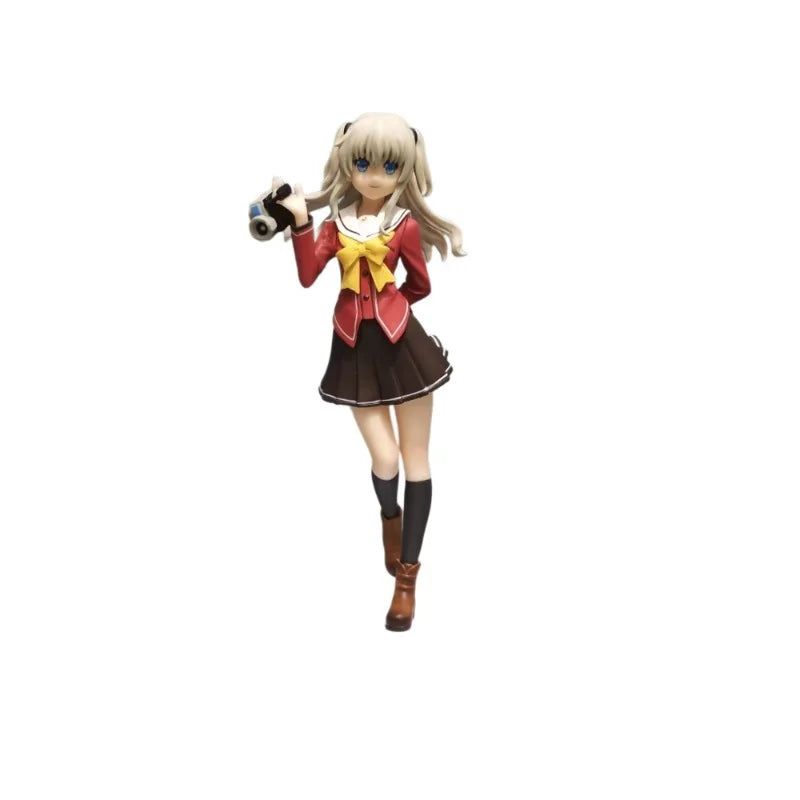 Charlotte Tomori Nao PVC Action Figure School Uniform Cute Girl Statue Model Anime Peripheral Desk Decor Gift Collectible Toy