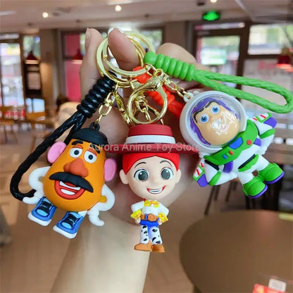 New Kawaii Anime Disney Keychain Toy Story Personalized Variety of Cartoon Doll Keyring Key Chain Car Pendant Kids Toys Gifts