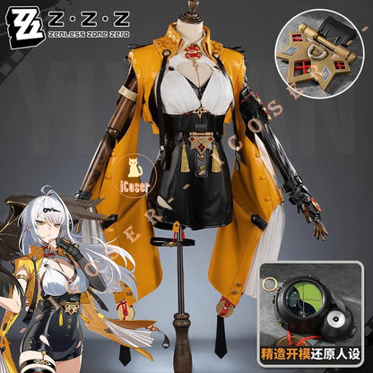 Zenless Zone Zero Yixuan Cosplay Costume Wig Uniform Headwear Rings Yunkui Summit Halloween Party for Women Girls Carnival Props