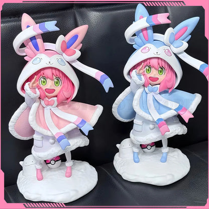 20cm Spy×Family Anime Figure Anya Forger Figure Cos Sylveon Eevee Figurine Gk Statue Model Doll Collection Room Decora Toys Gift