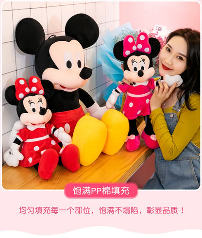 Disney 100cm Plush Mickey Minnie Doll Cartoon Cute Mouse Stuffed Toy for Kids Birthday Christmas Gift Large Hugging Pillow For