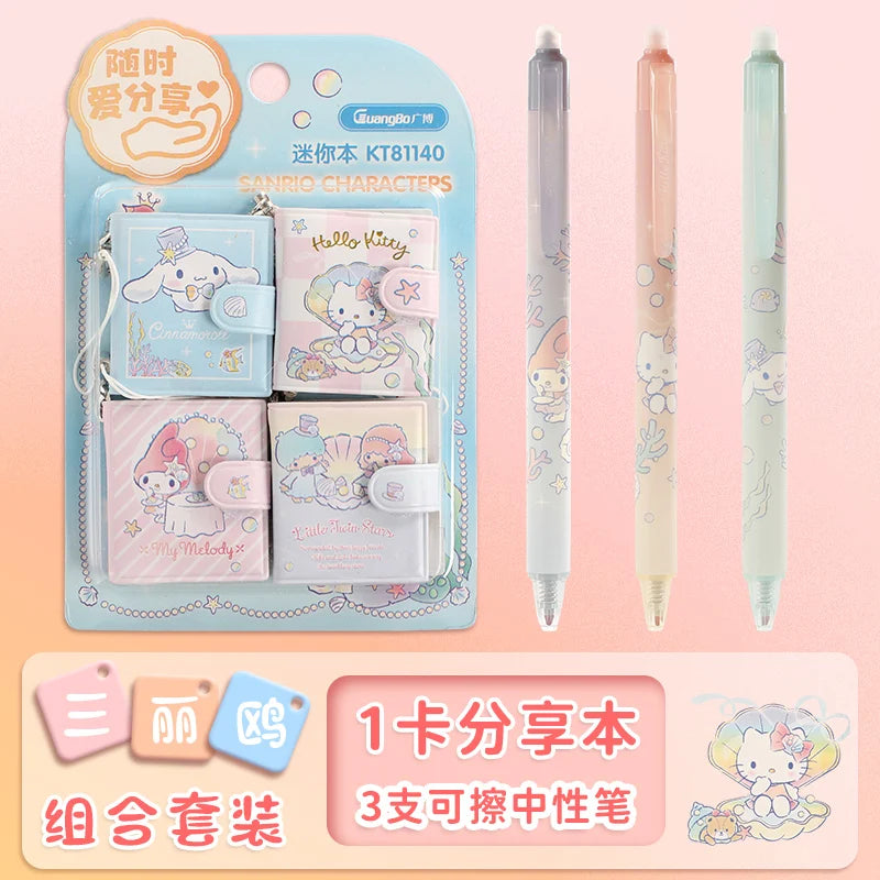 Sanrio Cartoon Mini Notepad Kawaii My Melody Kuromi Cinnamoroll Notebook Portable Pocket Hand Book Stationery Students Supplies