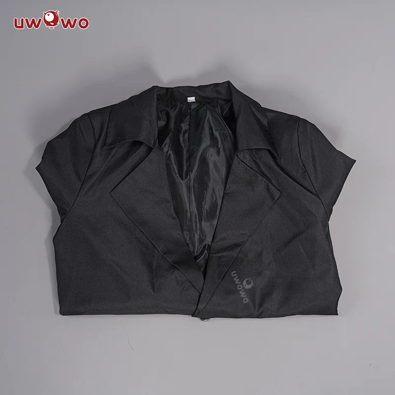 UWOWO Makimaa Cosplay Anime Makimaa Cosplay Costume Black Trench Shirt Tie Pants Men Women Suit Uniform