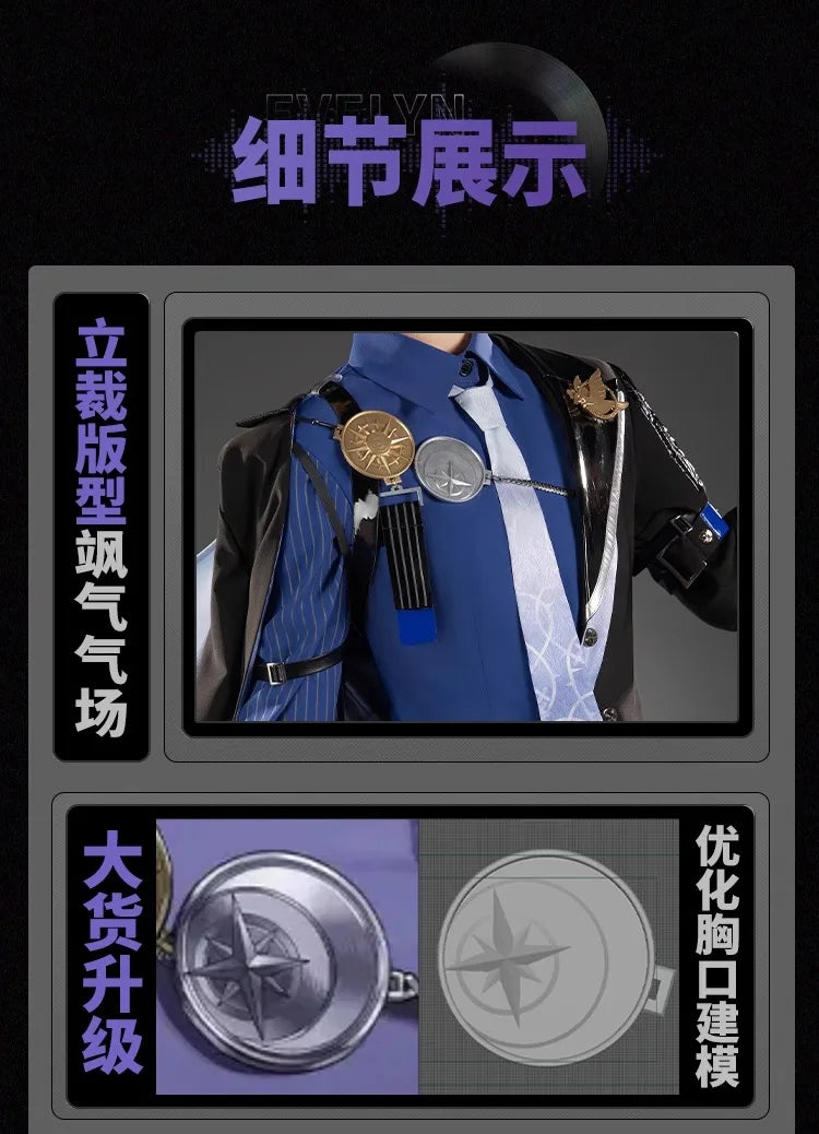 Zenless Zone Zero Hugo Cosplay Costume Wig Hat Mask Earrings Mockingbird New Eridu Hugo Vlad Ravenlock Halloween for Women Girls