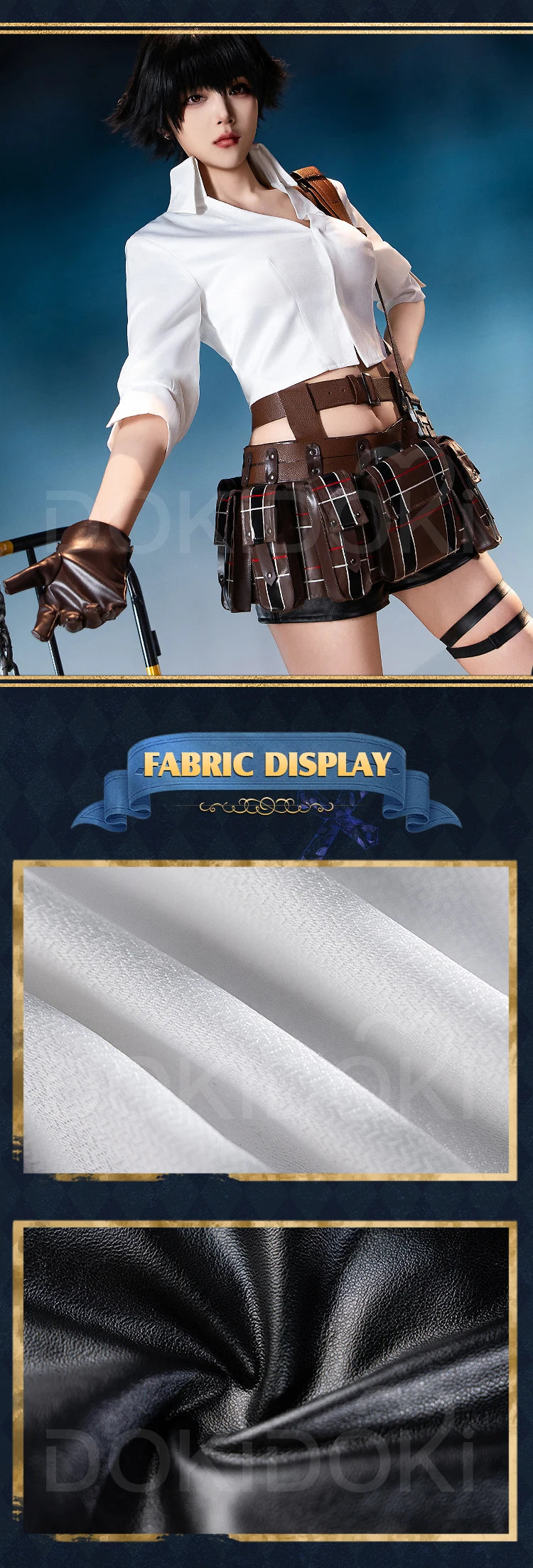 IN STOCK Lady Cosplay Costume Game【S-2XL】DokiDoki-R Women White Suit Halloween Cosplay Lady Costume Plus Size