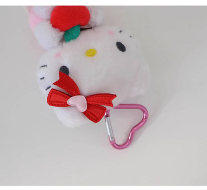 Sanrio Hello Kitty Kuromi Melody Cinnamoroll Stuffed Toys Pendant Cute Plush Toys Keyring Anime Keychain Birthday Christmas Gift