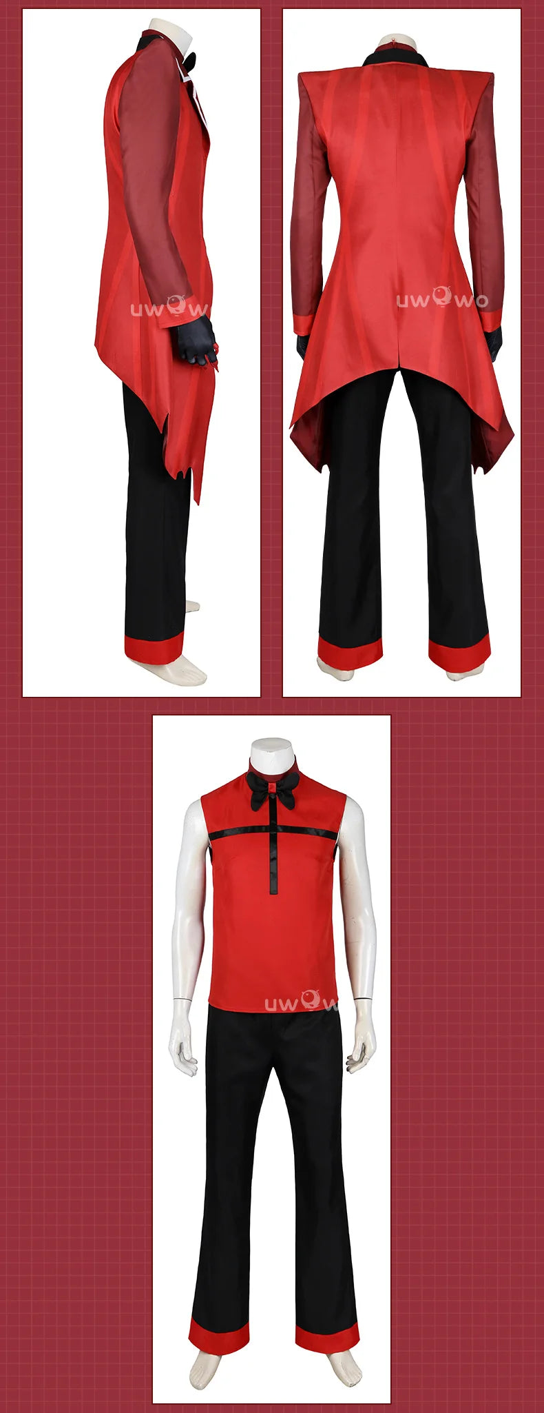 UWOWO Collab Series: Alastor tthe Radio Demon H Hotel Cosplay Costume Red Uniform Anime Costume