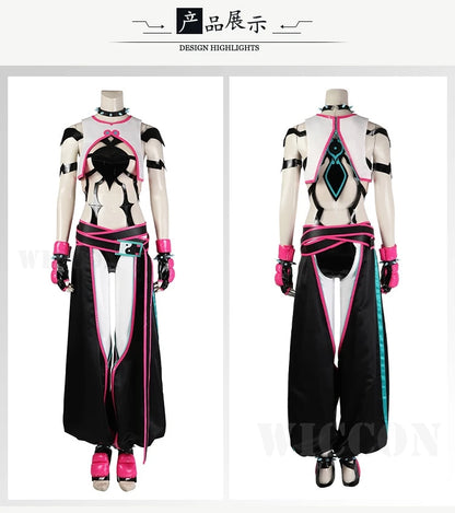 SF6 Juri Han Cosplay Costume Set Polyester Women