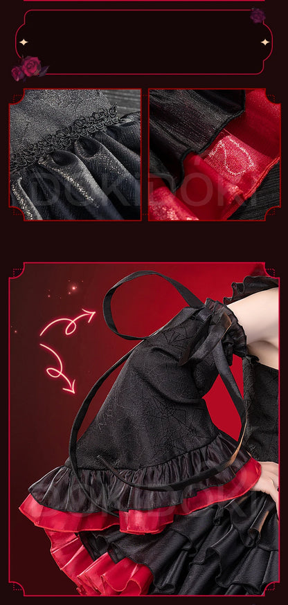 Tetoo Cosplay Costume Game Cosplay DokiDoki-R Women Cute Halloween Evil Dress Kasanee Tetoo Cosplay Wings