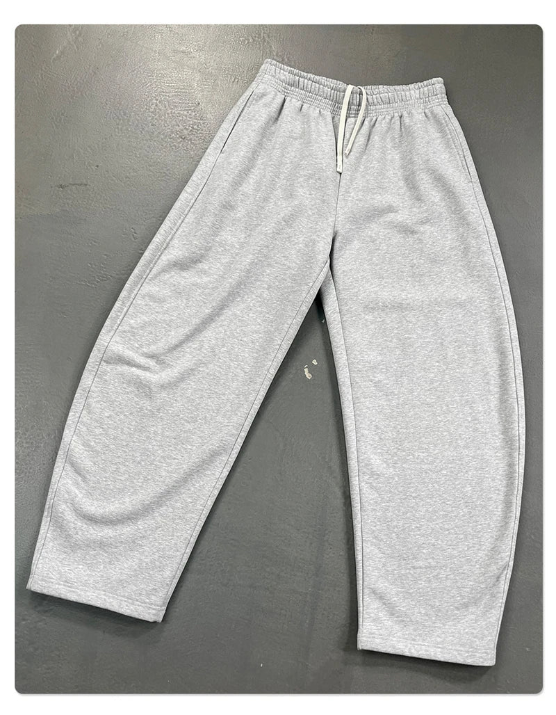 ZODF 2025 Winter 430gsm Unisex Fleece Straight Sweatpants Thick Warm Casual Oversized Trousers HY1170