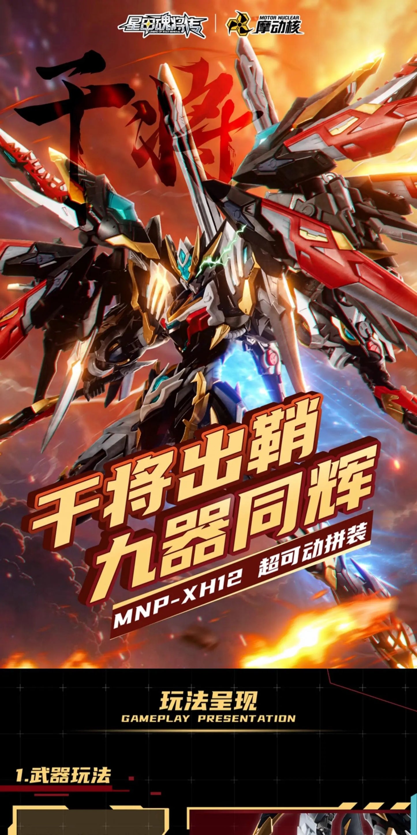 Bandai Gan Jiang MNP-XH12 1/100 ABS Mecha Model Kit