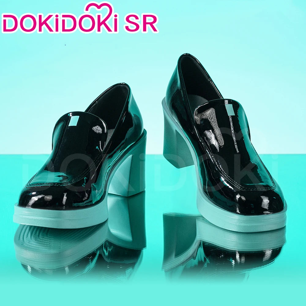 Mikuu Cosplay Shoes Anime Cosplay DokiDoki-SR Women Cute Black Boots Uniform Shoes Mikuu Halloween Cosplay Shoes