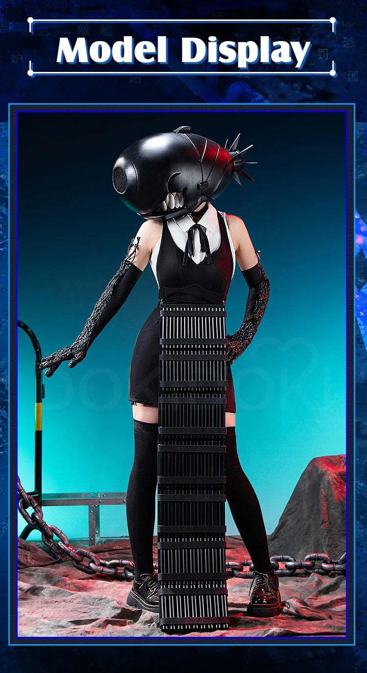 Rezee Demon Cosplay Props Anime DokiDoki Women Black Gloves Vest Apron Device Devil Props Halloween Cosplay Accessories