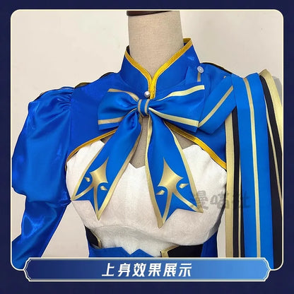 Honkai Star Rail Fate Saber Cosplay Costume Wig Dress Uniform Headwear Halloween Party for Women Girls Role Play Props Cos Gifts