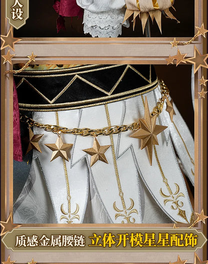 Identity V Hullabaloo Mike Morton Brightest Star Cosplay Costume Wig Uniform Hat Props Halloween Party for Women Men Carnival