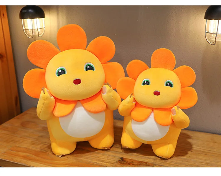 Kawaii Sunflower Nailong Plush Toy Cartoon Smile Dinosaur Silly Cute Stuffed Anime Sofa Pillow Room Decor for Kids Birthday Gift