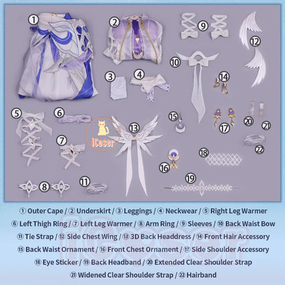 Genshin Impact Columbina Cosplay Costume The Damselette Dress Uniform Metal Prop Eleven Fatui Harbingers Halloween Women Girls