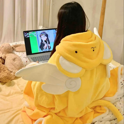 Anime Peripheral Cardcaptorsakura Kerberos Office Nap Blanket Pillow 2-In-1 Cape Cover Blanket Autumn And Winter Thick Blanket