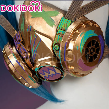 IN STOCK Jinxx Wig Game DokiDoki-R Women 38cm Hair Jinxx Cosplay Mask Tattoo Necklace Nails Bun Wig Luminous Ball Free Cap