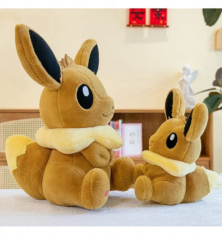 50/60/75CM Pokemon Eevee Plushies Cartoon Anime Kawaii Big Size Ornament Peluche Children Toy Stuffed Comfortable Soft Doll Gift
