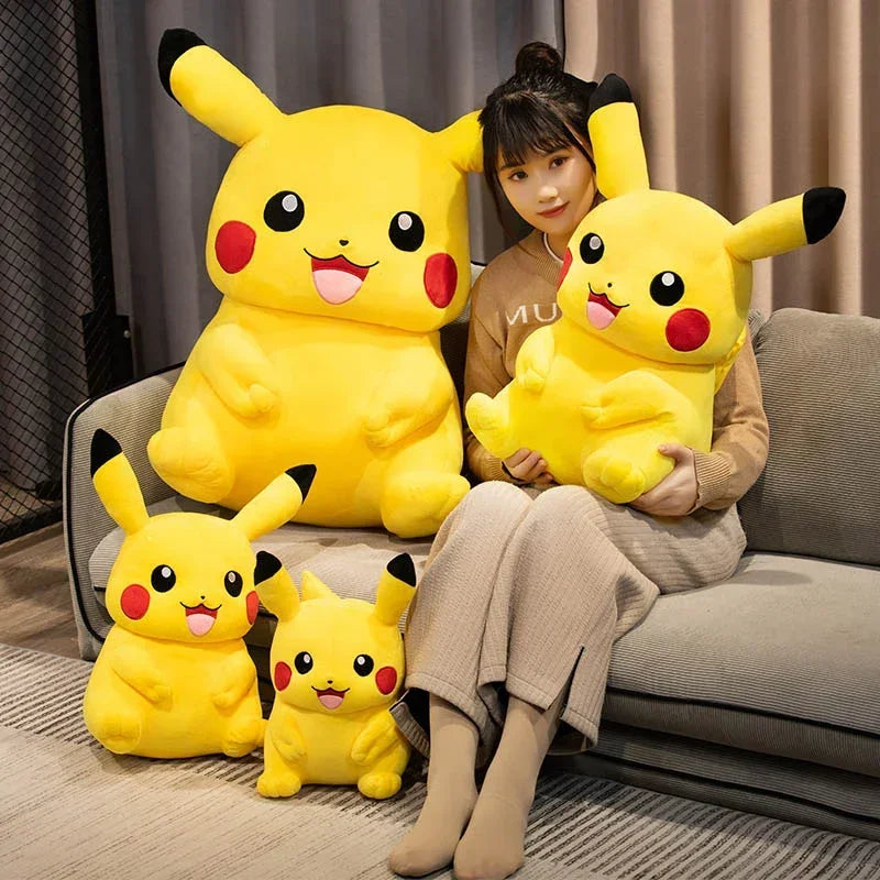 Cartoon Pikachu Plush Toy Lovely Peluche Stuffed Anime Pikachu Doll Kawaii Room Decor Soft Sofa Cushion Pillow Birthday Gifts