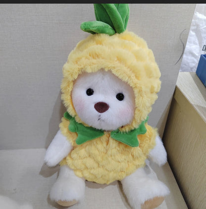 Unique Handmade Brown Bear Plush Toy Change Honey Dress Cloth Baby Girl Hug Cuddly Plushie Doll for Kids Christmas Gift For Kids