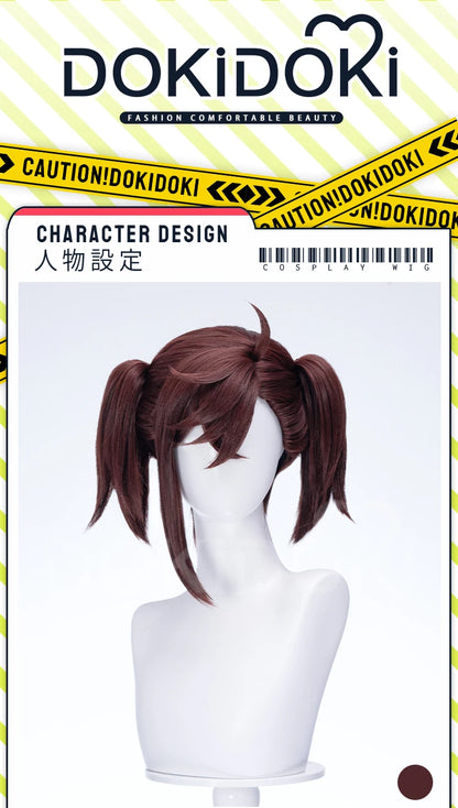 IN STOCK Momo Ayase Wig Anime Dandadan Cosplay DokiDoki Women 38cm Brown Short Hair Ayase Momo Maid Halloween Ear Clips Free Cap