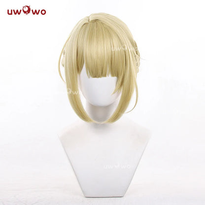 UWOWO Evelyn Wig Game Zenless Zone Zero / ZZZ Evelyn Chevalier Cosplay Wig Yellow Gold Hair Halloween Wig